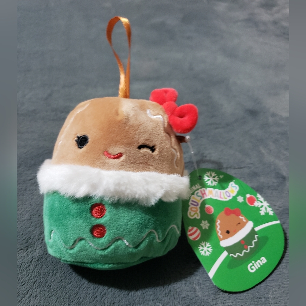 Gina Gingerbread Girl 3.5" Squishmallows Christmas plush ornament NWT 2023